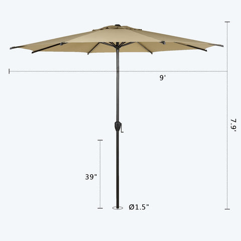 Abba Patio Lyon umbrella tilt-button demonstrates quick shade changes with a push of a button.
