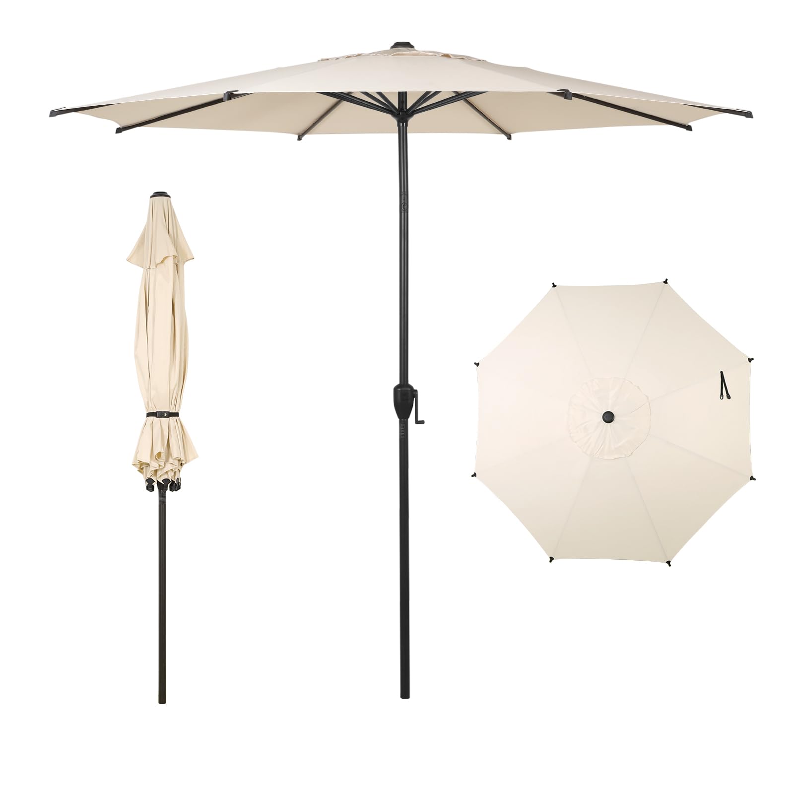 Abba Patio Lyon umbrella demonstrates tool-free pole setup for quick shade