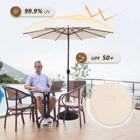 Abba Patio Lyon umbrella UPF 50+ fabric blocks sun effectively