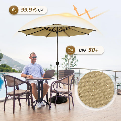 Abba Patio Lyon umbrella-uv-protection highlights UPF 50+ canopy for sun safety.