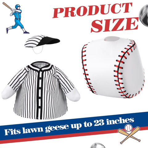 Abbylike baseball goose outfit jersey on 23-inch lawn goose for yard game day vibes