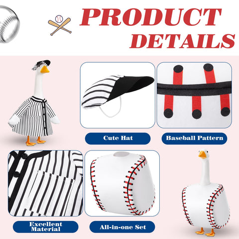 Abbylike baseball goose outfit pants on 23-inch lawn goose for outdoor display