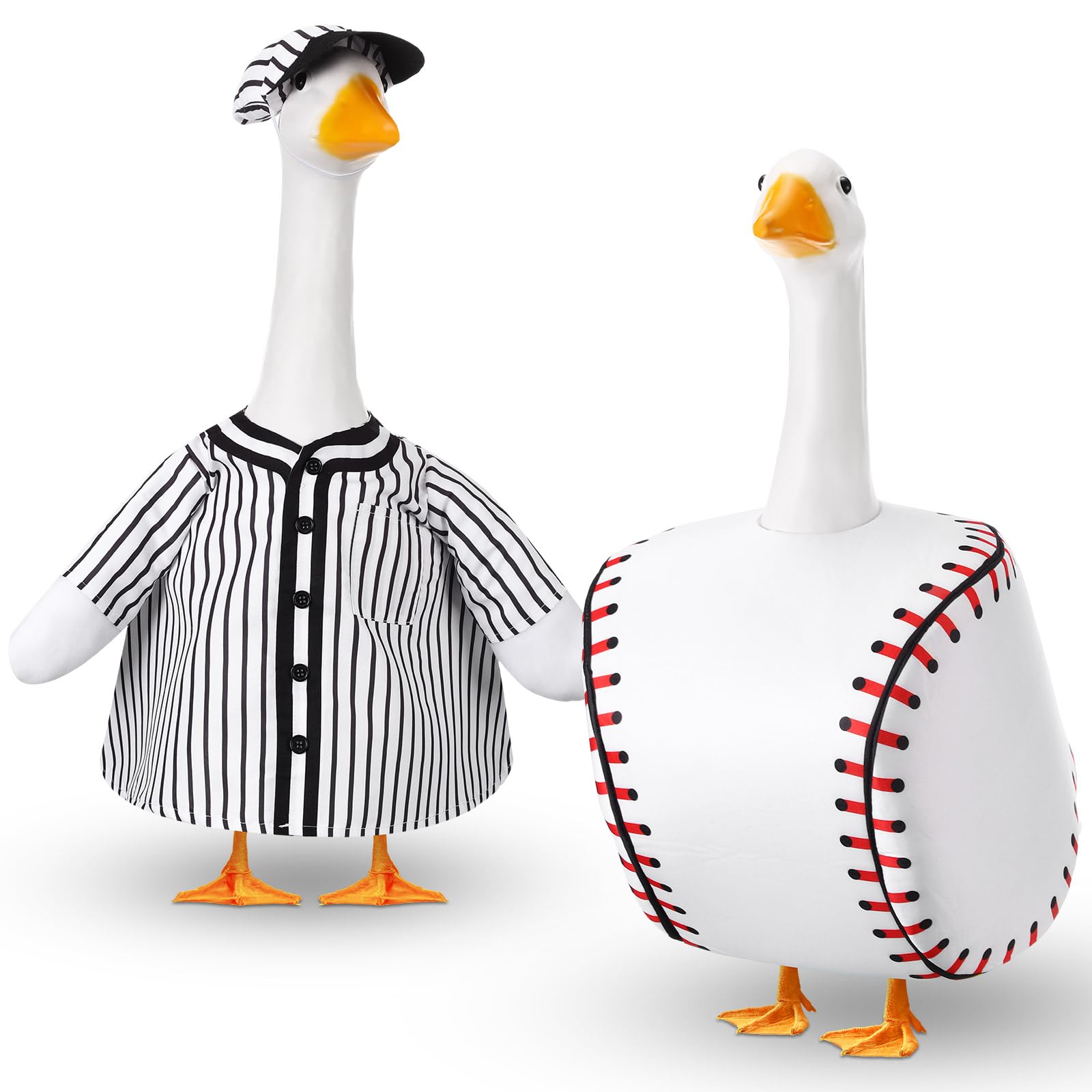 Abbylike baseball goose outfit top hat on 23-inch lawn goose for festive decor