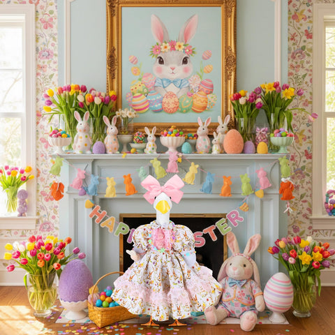 Abbylike Easter patterns evoke spring charm for guests and photos.