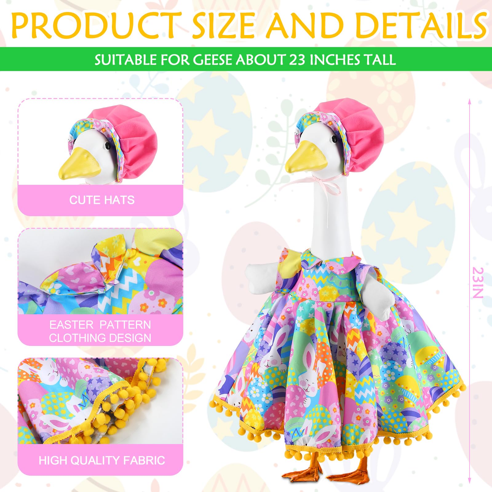 Abbylike Easter bunny goose outfit carrot accent adds playful charm to yard scenes.