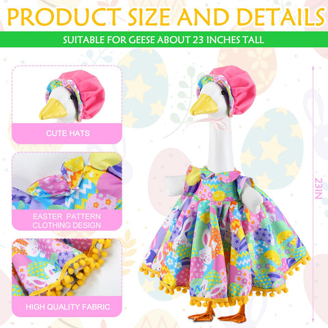 Abbylike Easter bunny goose outfit carrot accent adds playful charm to yard scenes.