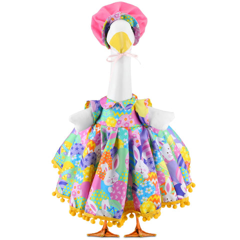 Abbylike Easter bunny goose outfit hat adds festive flair to your garden display.