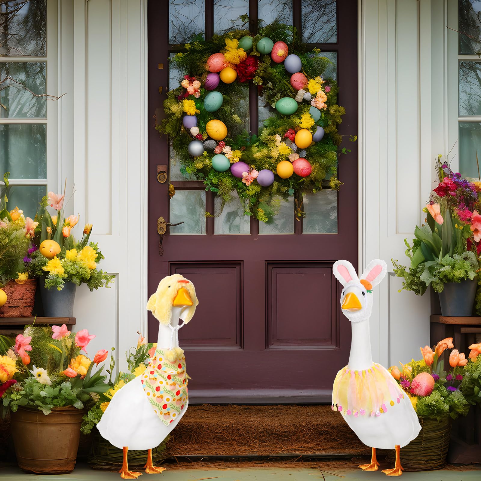 Abbylike Easter goose outfit assembly for quick outdoor dressing