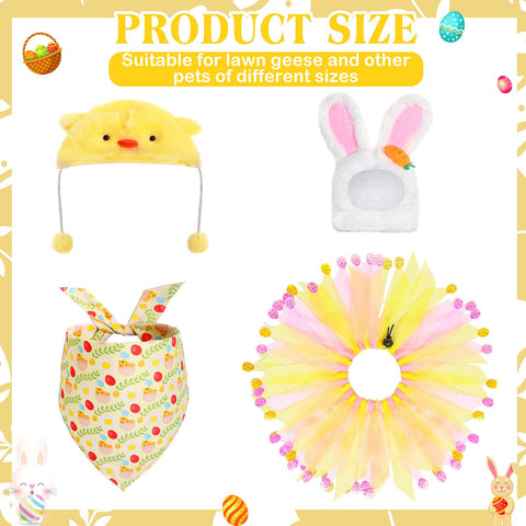 Abbylike Easter goose outfit rabbit hat enhances yard decor