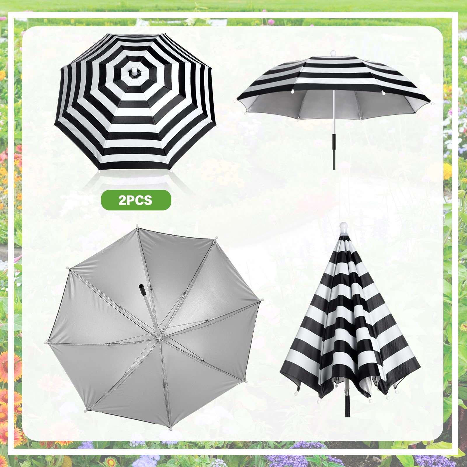 Abbylike ground stake anchors the umbrella securely in soil for windy days.