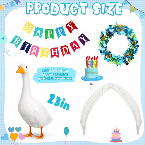 Abbylike happy birthday banner for goose creates standout lawn decoration