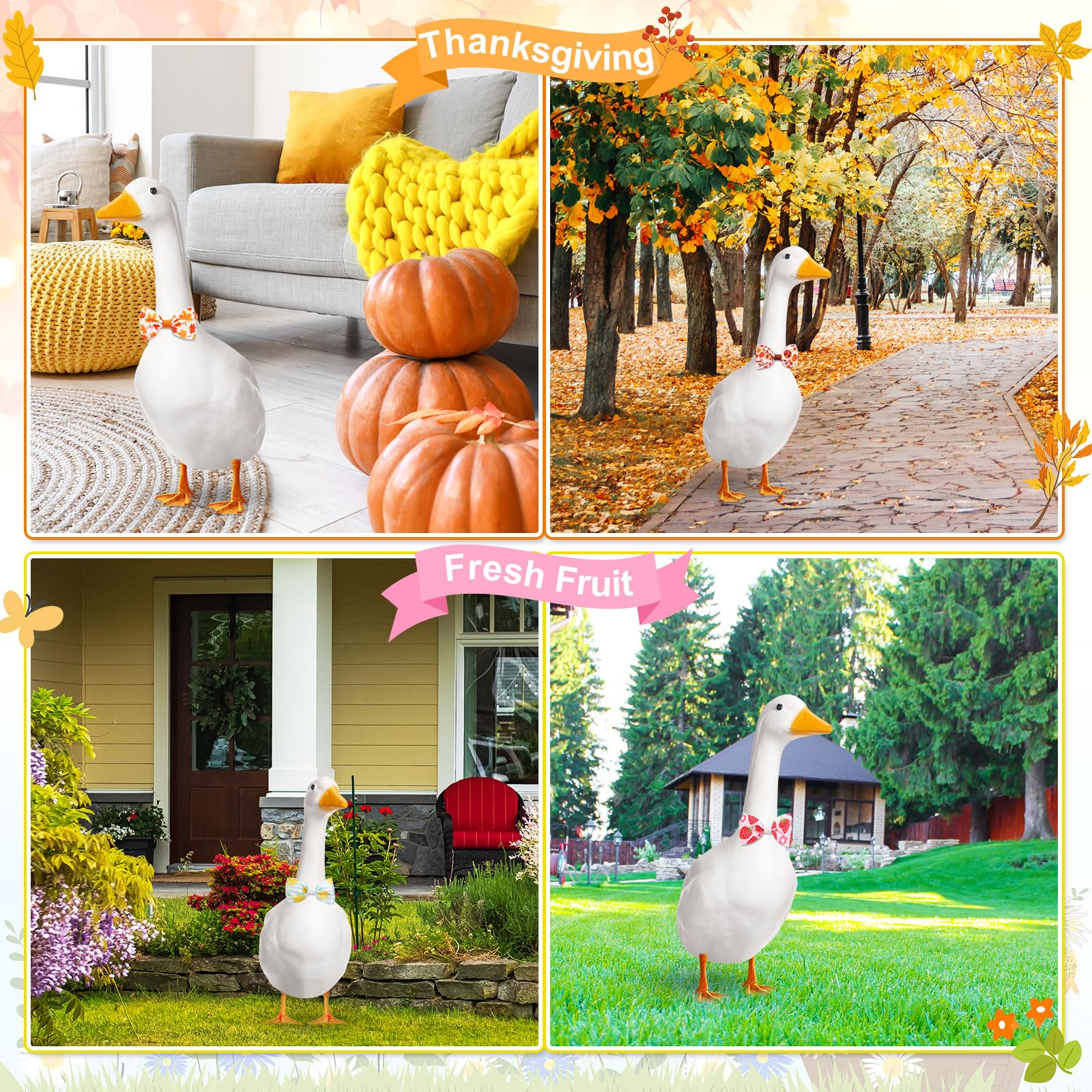 Abbylike Halloween goose bow-ties create playful porch accents.