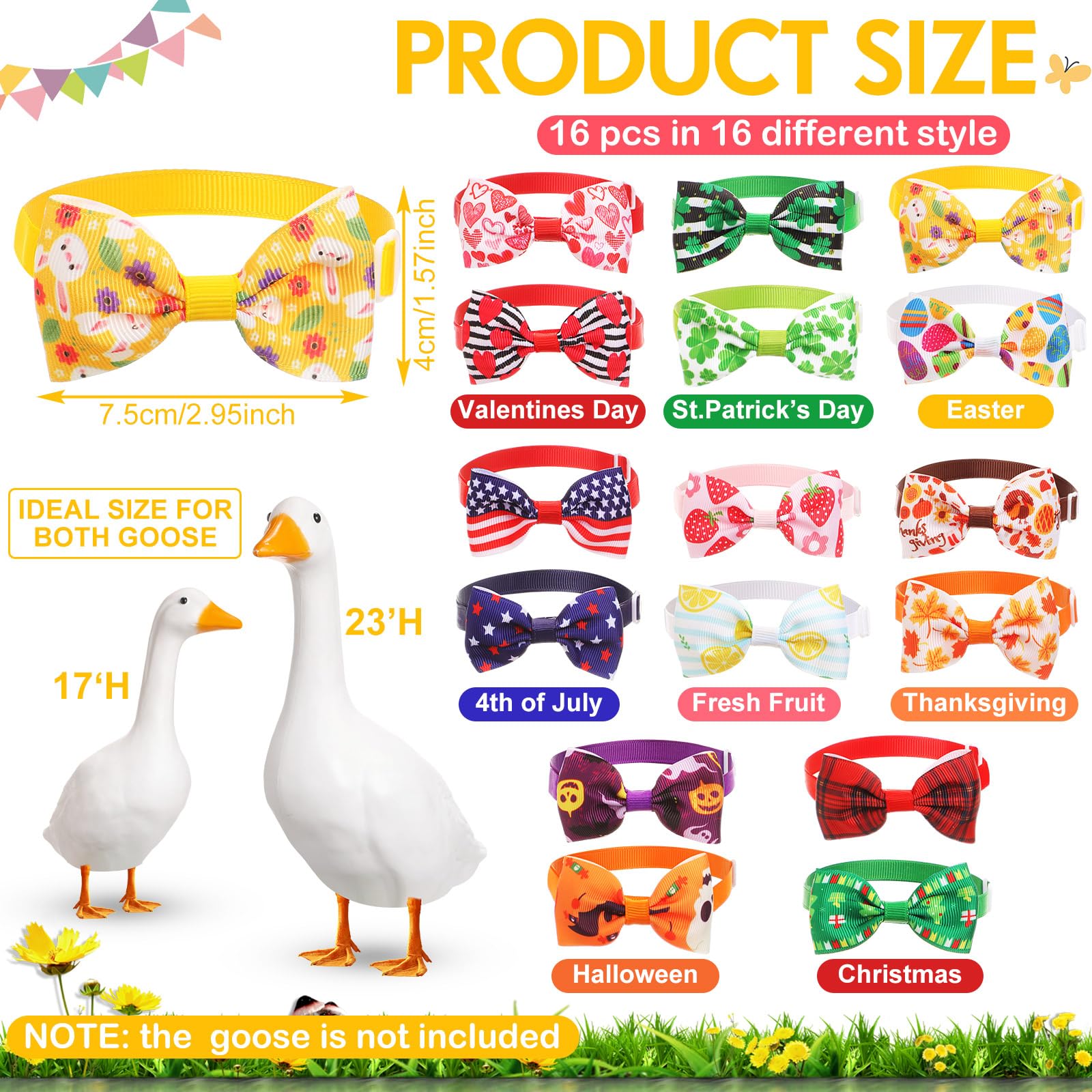 Abbylike goose bow-tie st-patricks design boosts garden display.