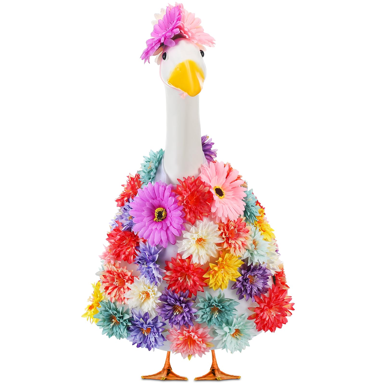 Abbylike spring flower goose outfit on porch enhances curb appeal