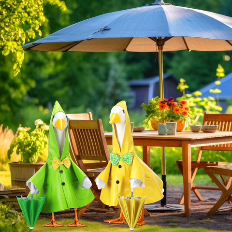 Abbylike two set goose outfits pack for cheerful garden decor