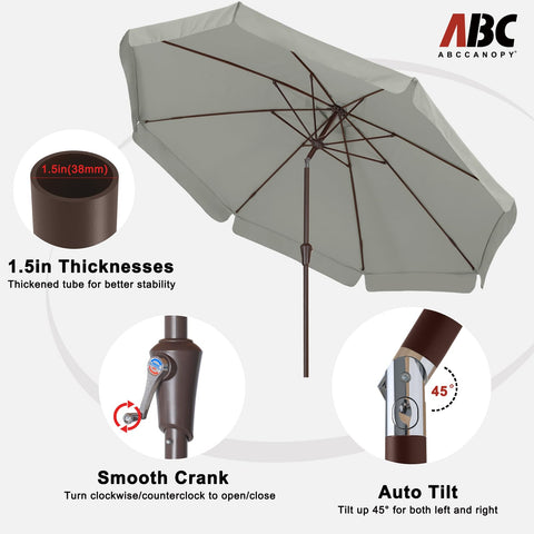 ABCCANOPY 10ft scalloped umbrella fabric with UPF50+ protection and color retention