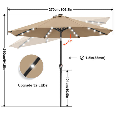 ABCCANOPY crank lift and 45-degree tilt for adjustable shade