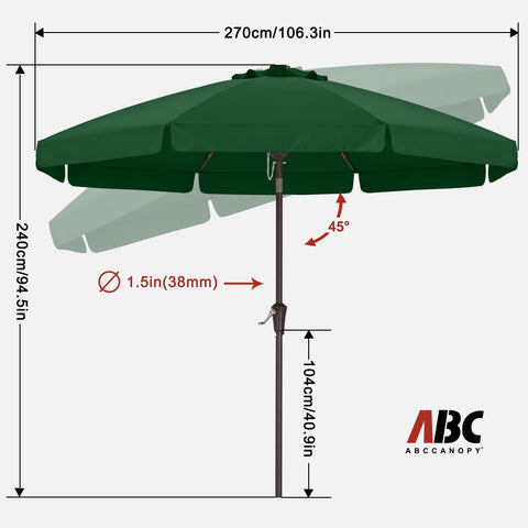 ABCCANOPY crank tilt mechanism enabling easy afternoon shading