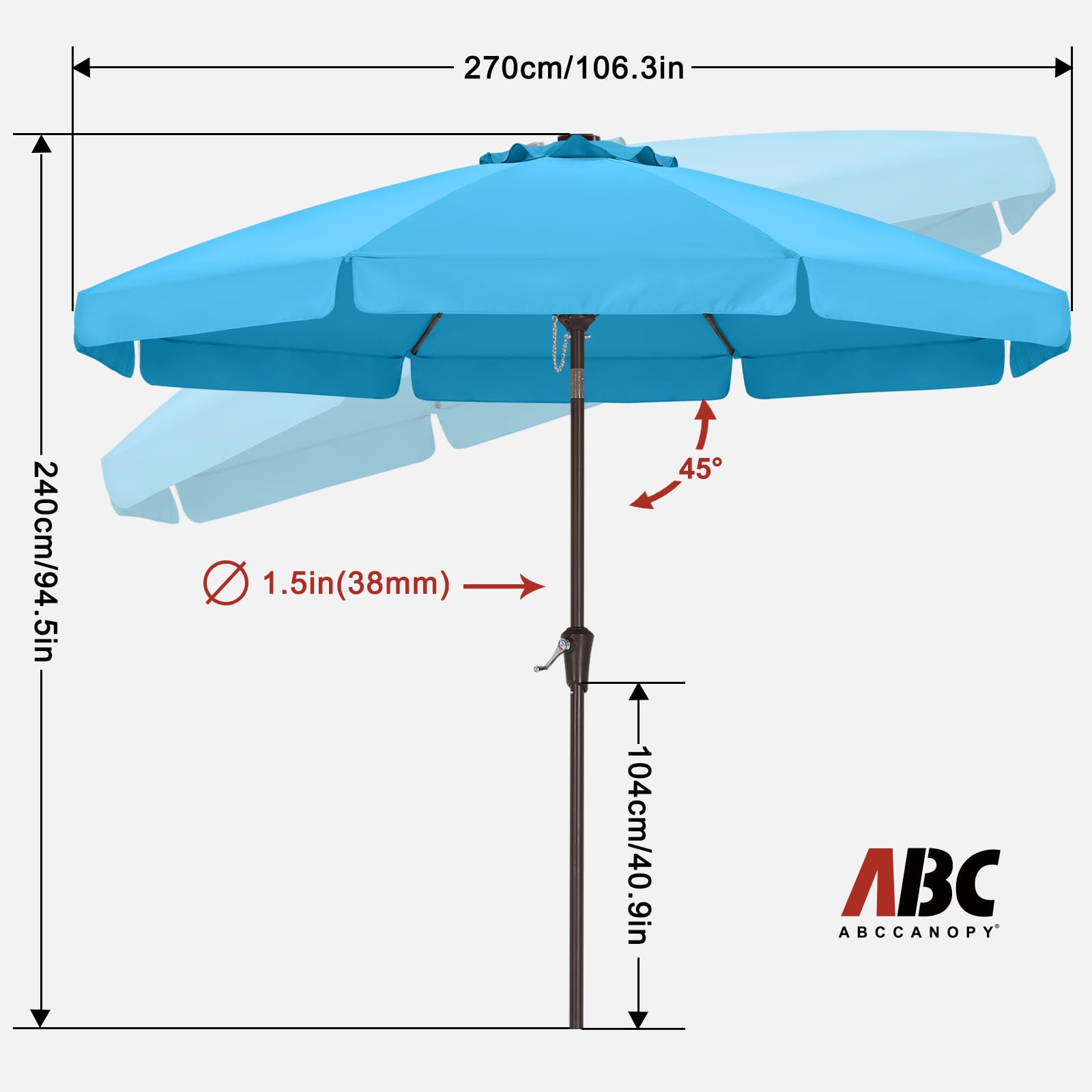 ABCCANOPY crank tilt mechanism demonstrating effortless one-click shade adjustment
