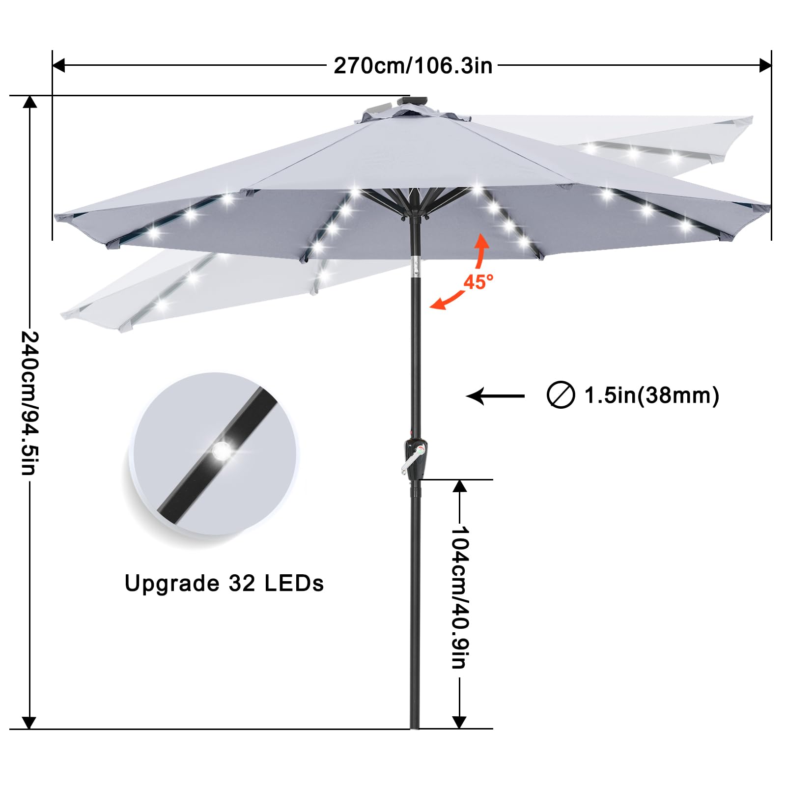 ABCCANOPY eight ribs deliver stable, wide canopy shape