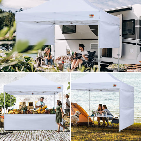 ABCCANOPY half wall assembly in white, easy install for flexible layouts.
