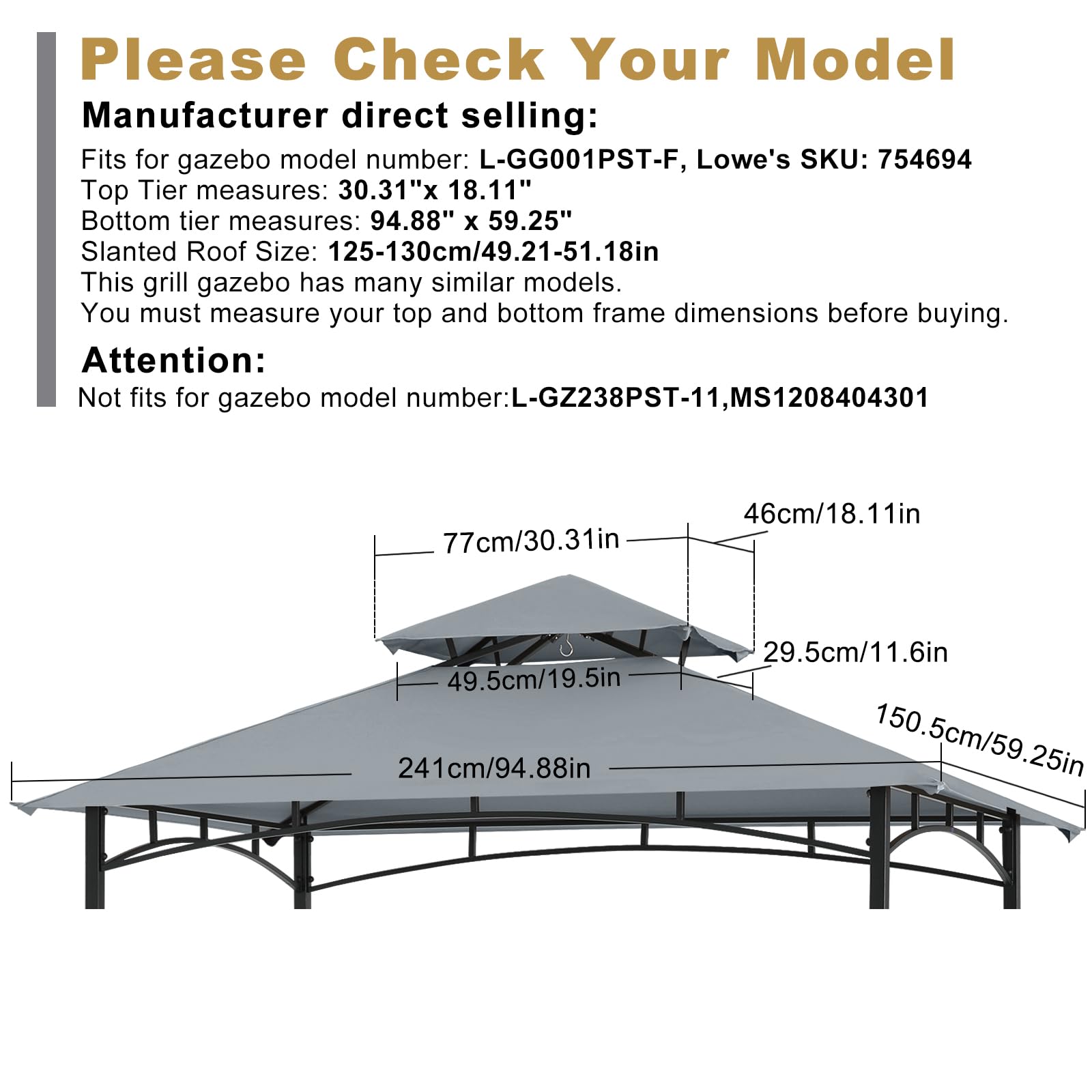 ABCCANOPY outdoor gazebo cover gray blends with patio decor.