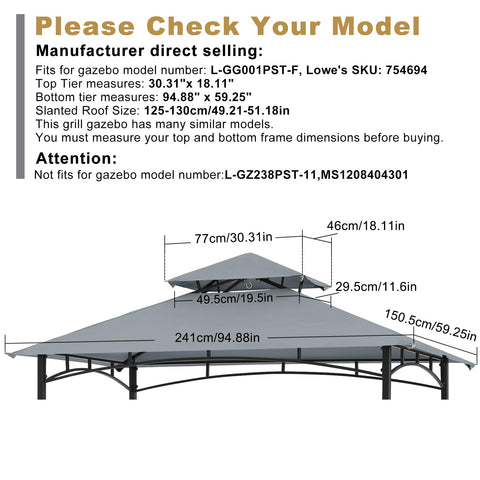 ABCCANOPY outdoor gazebo cover gray blends with patio decor.