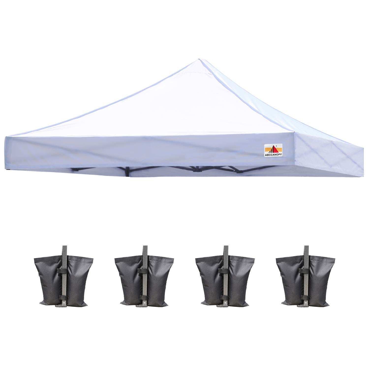 ABCCANOPY replacement canopy top for 10x10 white front view showing durable fabric