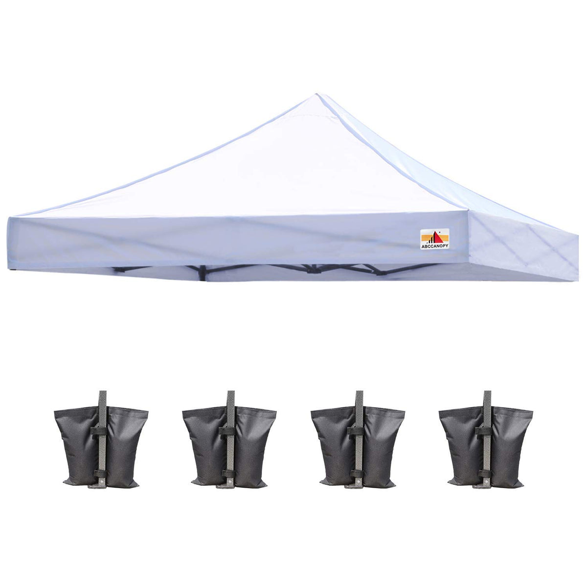 ABCCANOPY replacement canopy top for 10x10 white front view showing durable fabric