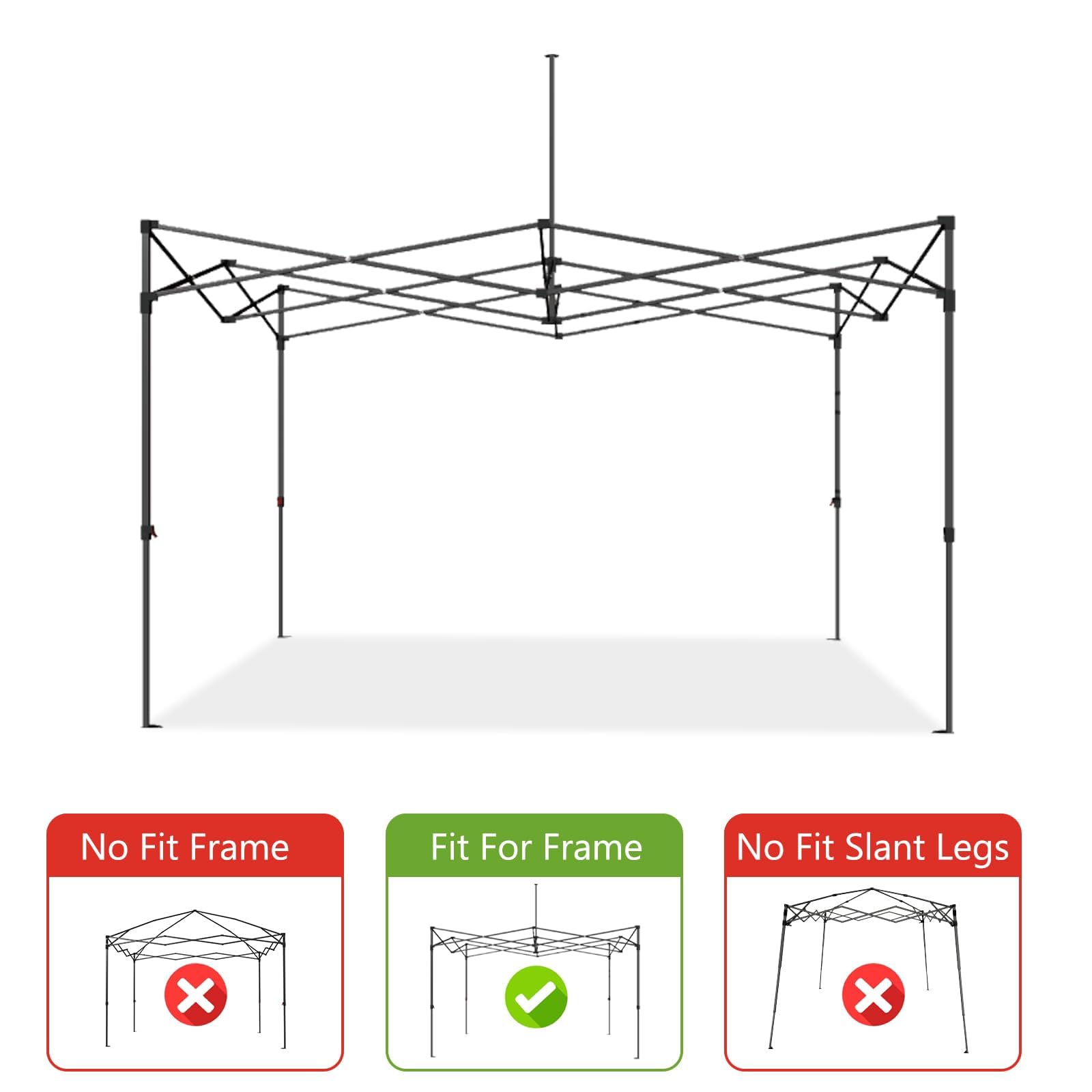 ABCCANOPY 10x10 canopy top close-up of 500D material and reinforced edge