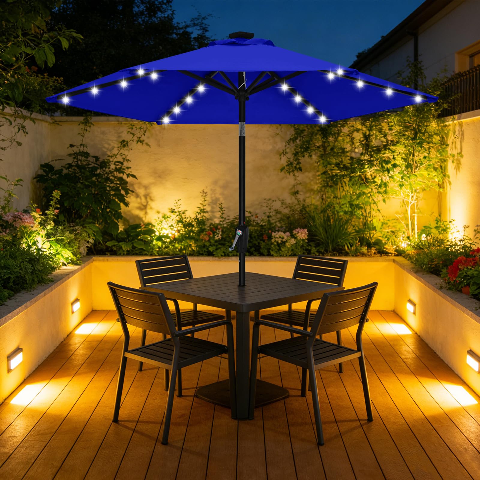 ABCCANOPY solar panel charges battery for all-day ambience