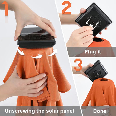 ABCCANOPY solar powered cordless operation for outdoor shade