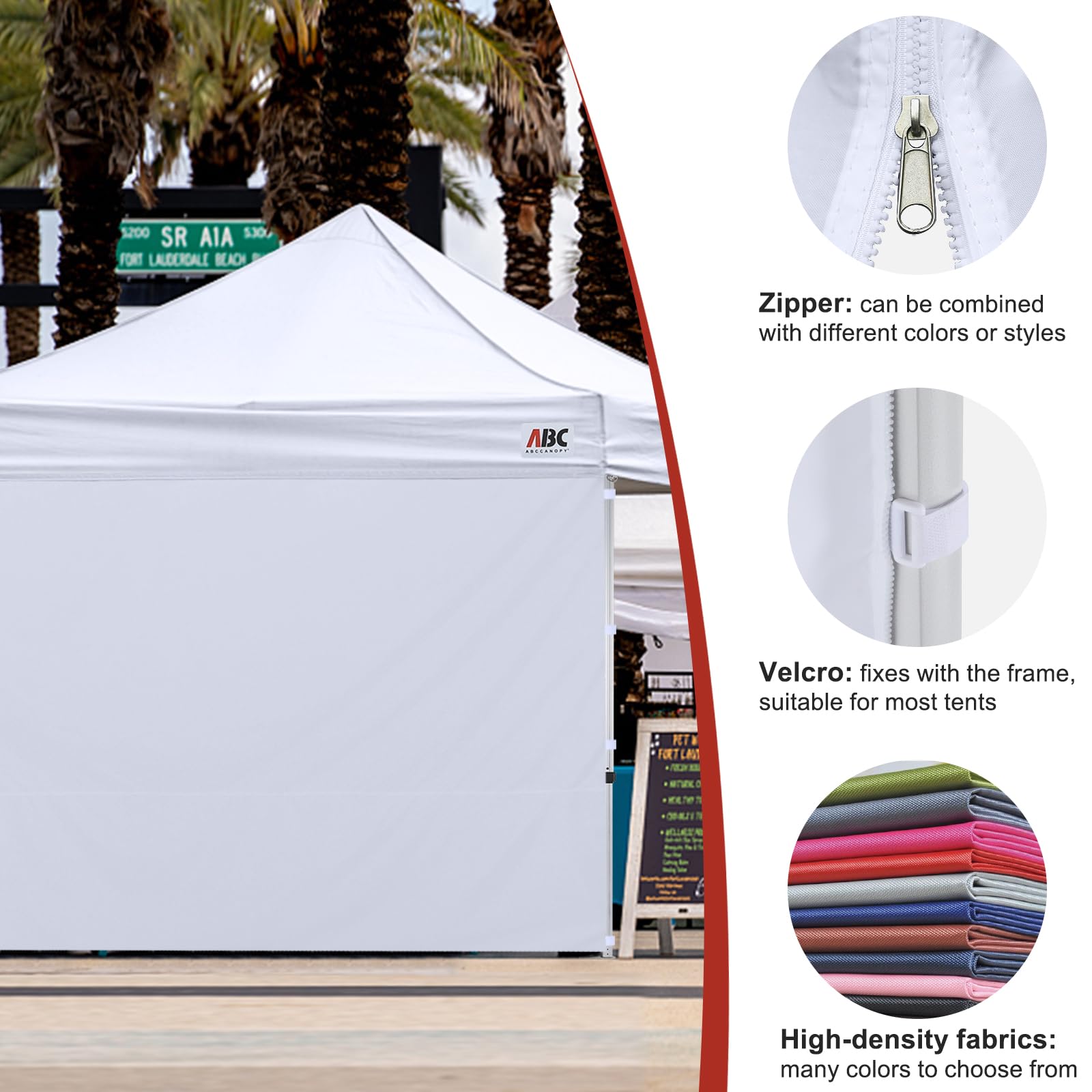 ABCCANOPY SunWall black sidewall adds a sleek look to setups.