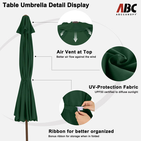 ABCCANOPY illustration showing table compatibility with 42 to 54 inch tables
