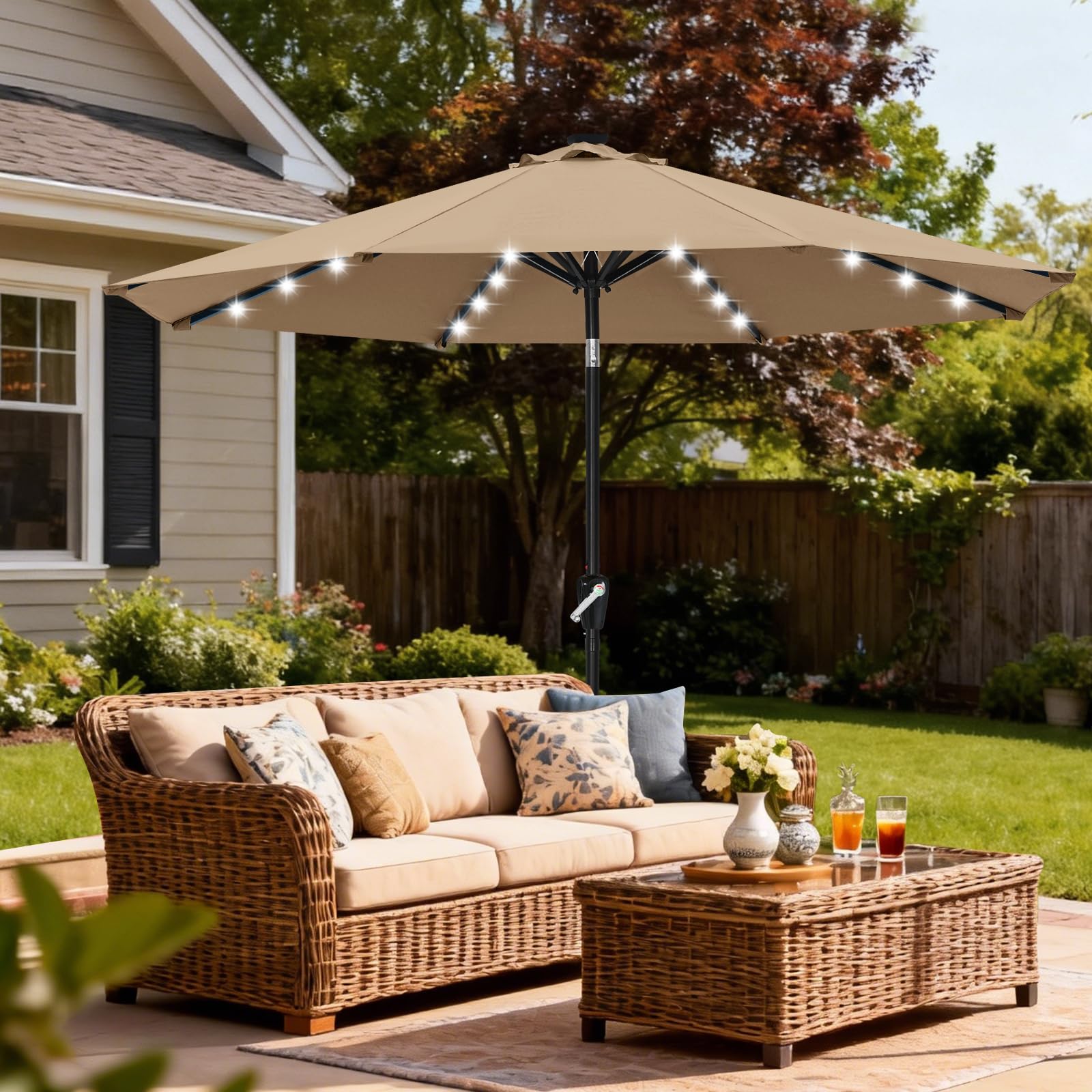 ABCCANOPY tan fabric close-up shows durable material