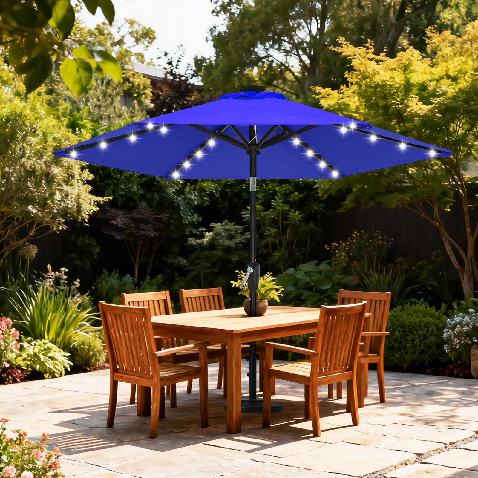 ABCCANOPY ribs show 24 LED lights for ambient evening illumination