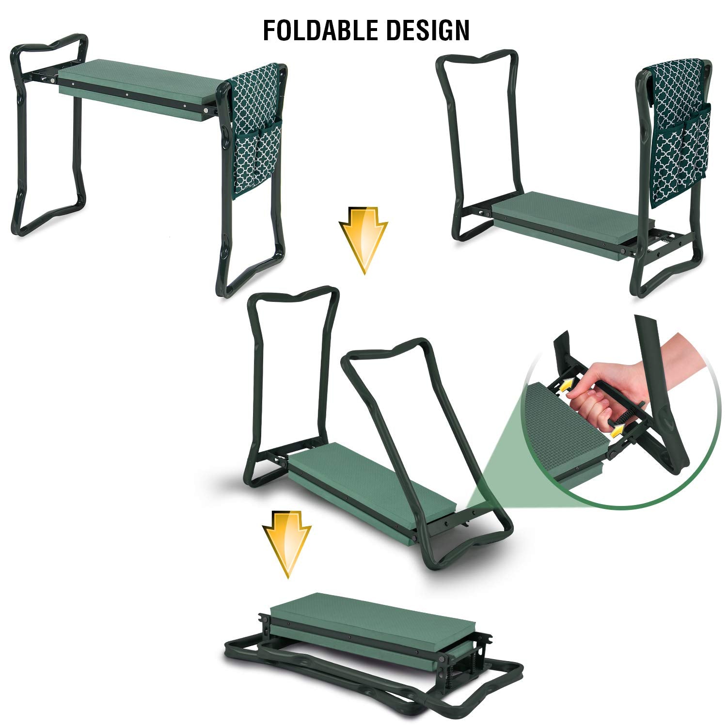 Abco Tech kneeler-seat assembly showing easy setup.