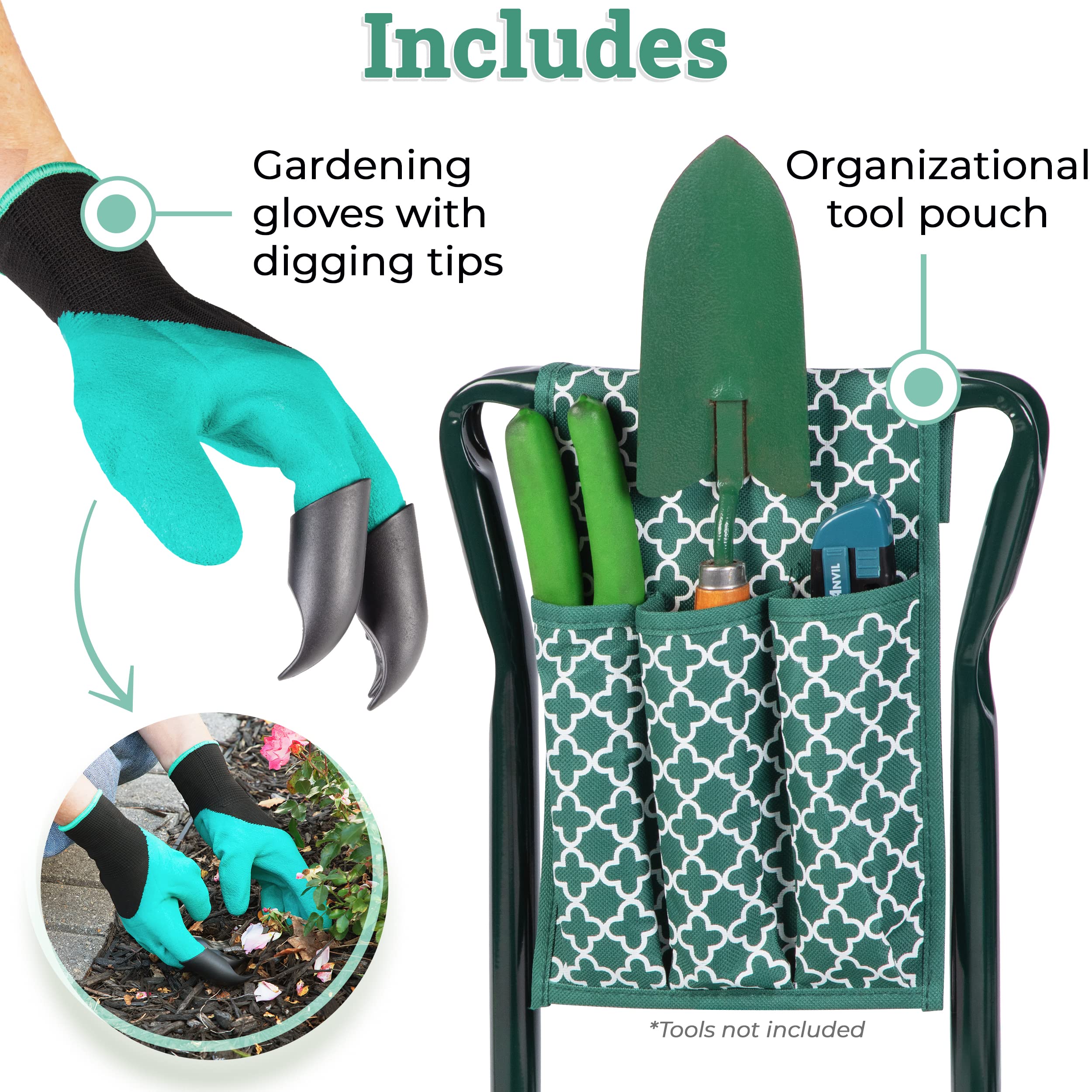 Abco Tech garden kneeler-seat with durable, sturdy frame for stability.
