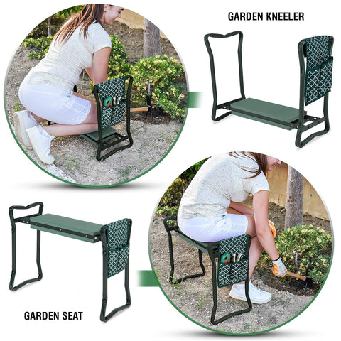 Abco Tech garden kneeler-seat stored neatly in a shed or trunk.
