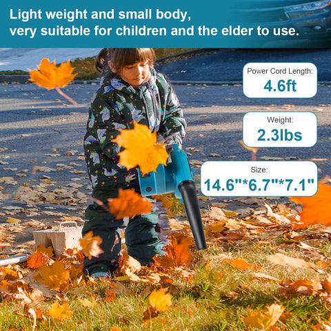 Abeden corded leaf blower 2in1 function enables blowing and vacuuming.