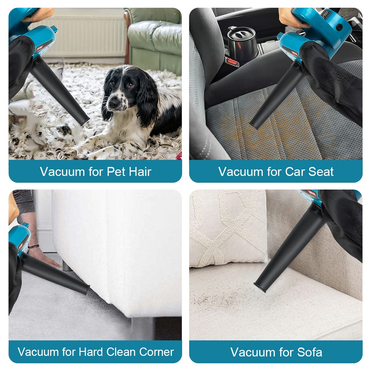 Abeden corded leaf blower tube attachment directs airflow toward stubborn debris.
