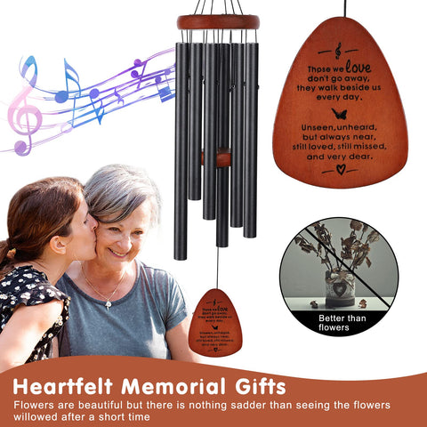 ABEICO wind chimes with poem card for heartfelt condolences