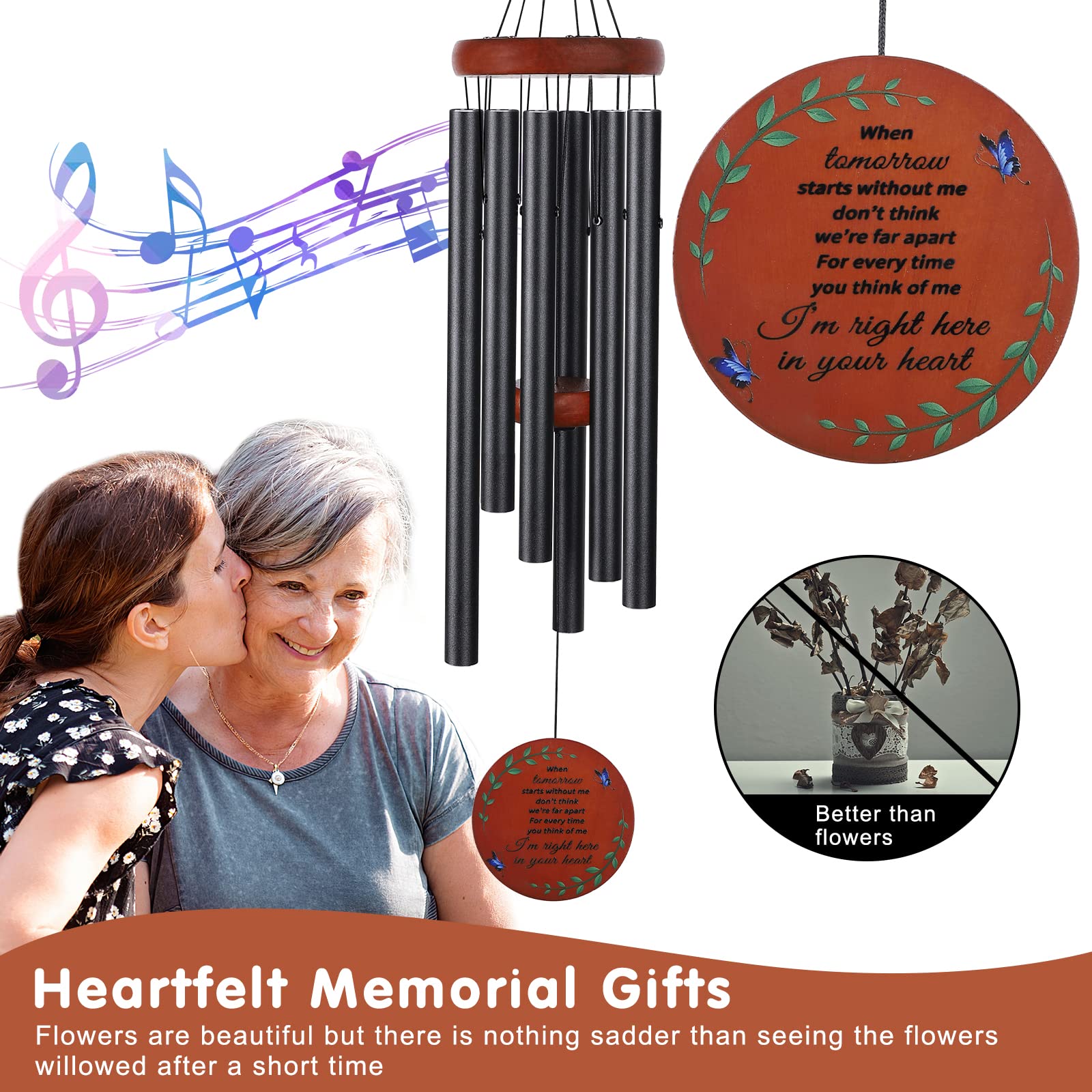 ABEICO wind chimes packaging showcases a ready to gift memorial keepsake