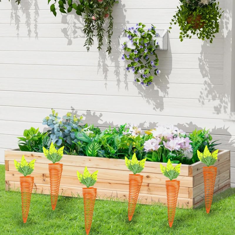 ABELOTS easy-installation iron stakes create quick Easter garden displays.
