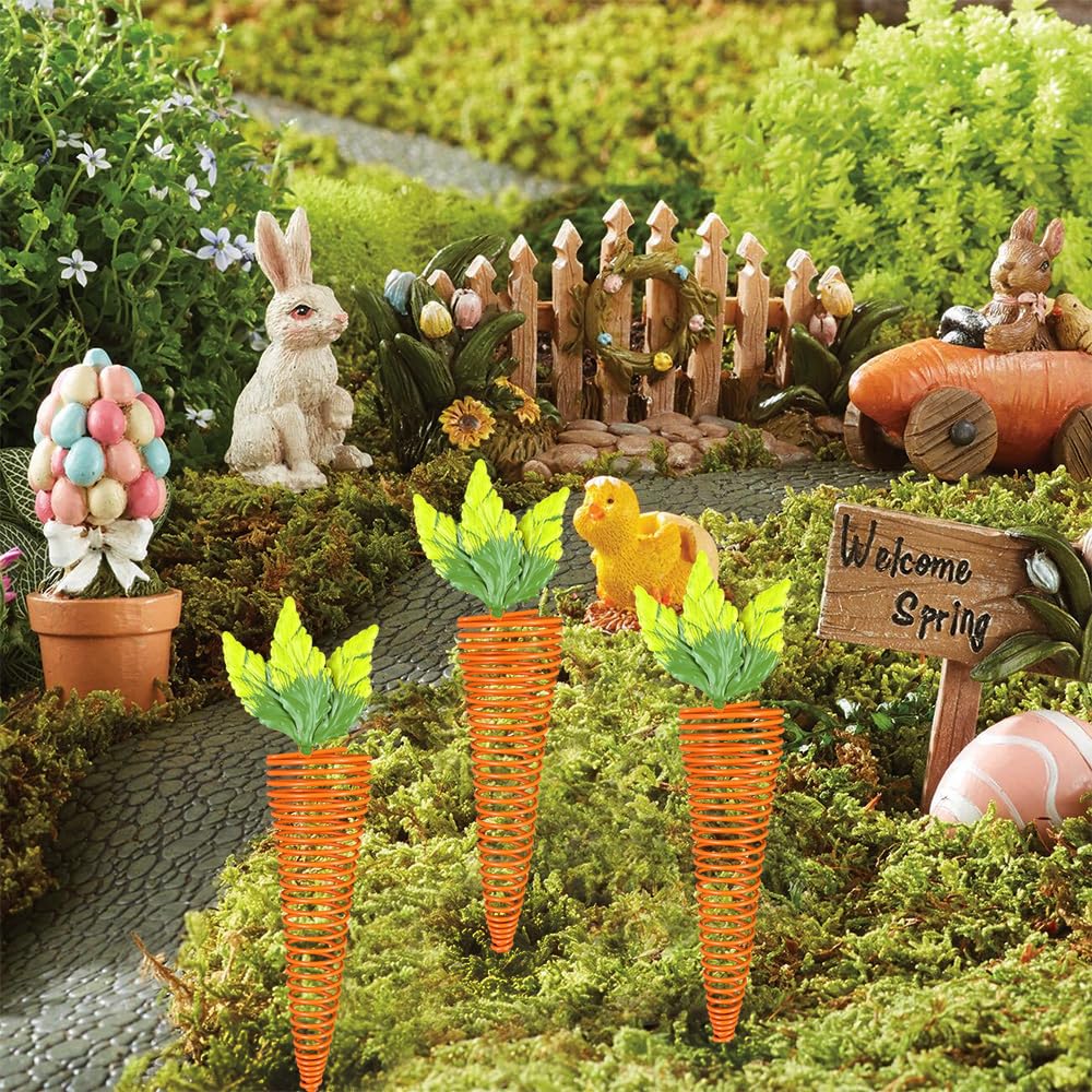 ABELOTS carrot stakes feature yellow and green foliage details for seasonal displays.