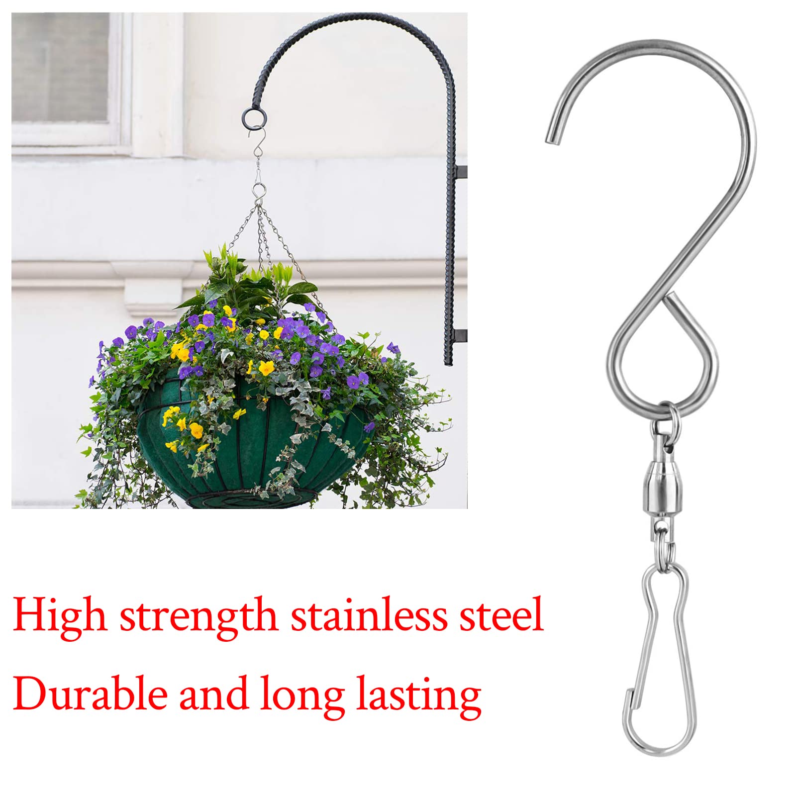 Abfgift swivel hook wind chime clip securing a chime outdoors