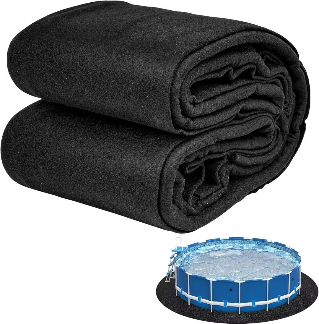 Abimars 15ft round pool liner pad provides edge-to-edge protection and comfort underfoot.