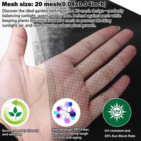 Abimars Thicker Garden Netting Insect Barrier safeguards crops with fine, durable mesh.