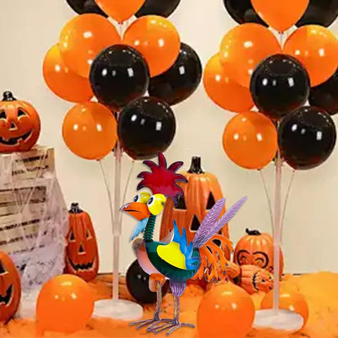 Abirdflyer chicken garden sculpture highlighting durable iron craft