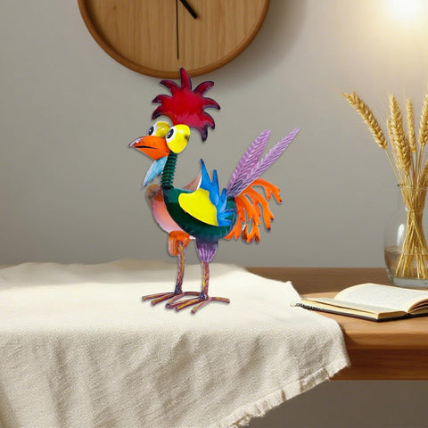 Abirdflyer garden rooster figurine adds tropical flair to any setting